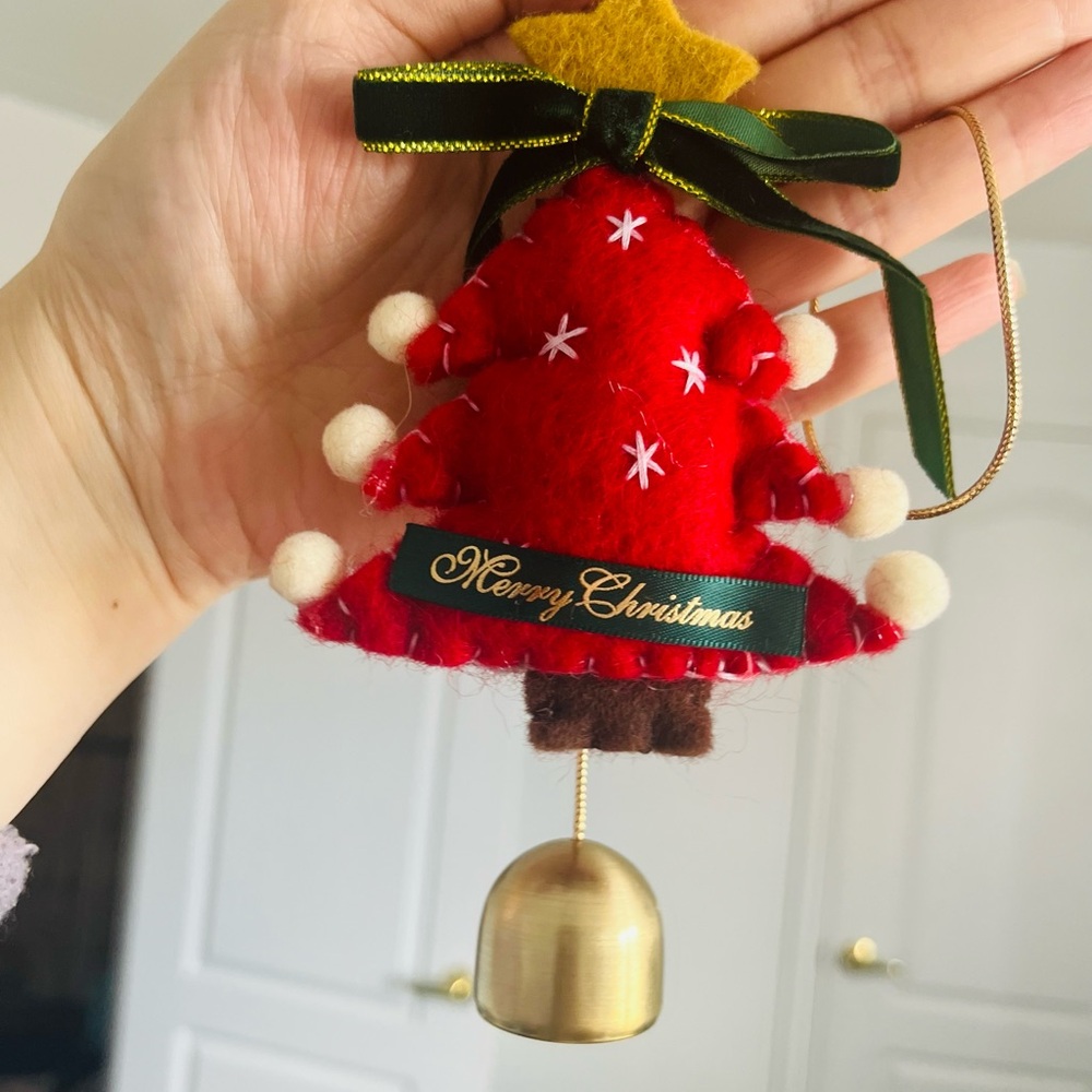 $15/pc  Festive Red Christmas Tree Ornament with Bell